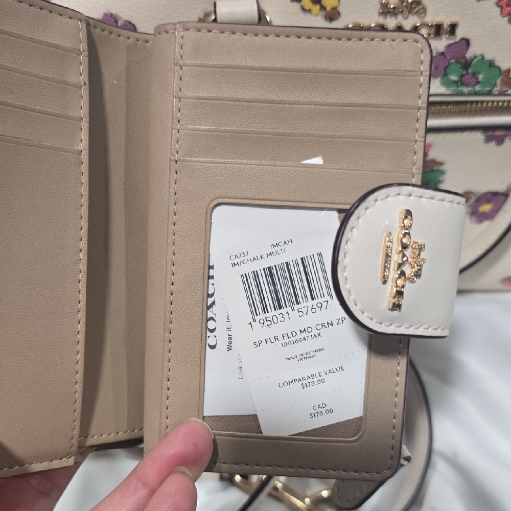 Coach White Satchel with Floral Design - Picture 3 of 4